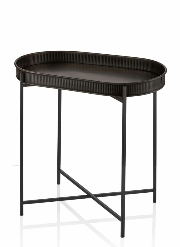 Rozi Black Oval Side Table