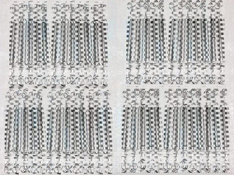 x25 M10 Galvanised Forged Straining Screw Eye Eye - Caravan Turnbuckle Open Body