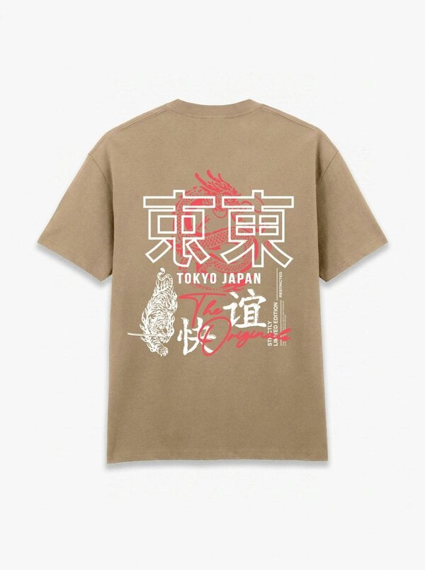London Attitude Tokyo Dragon Oversized Heavyweight Cotton T-Shirt