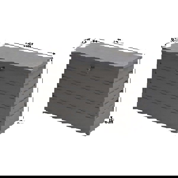 350L Grey Metal Outdoor Garden Storage Box Lockable Garden Storage Boxes Living and Home