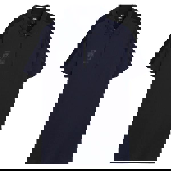 Umbro Mens Terrace Quarter Zip Polo Shirt - Peacoat/Black - 