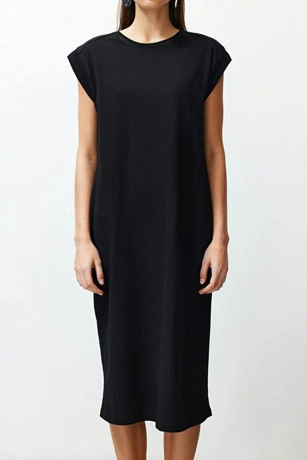 Short Sleeve Shift T-Shirt Midi Dress
