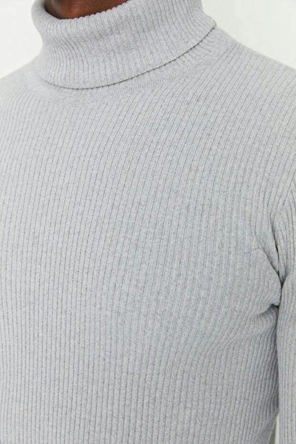 WOVCOR Slim Fit Turtleneck Ribbed Knit Men's Sweater