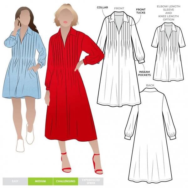 Style Arc Sewing Pattern Xanthe Dress - Dresses for Women - Advanced