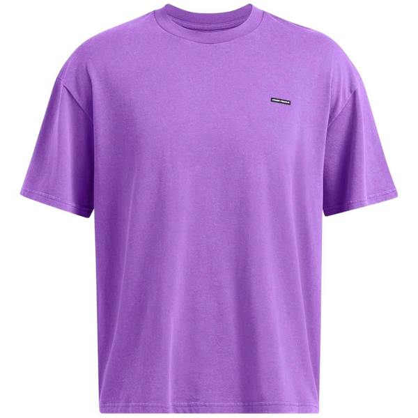 Under Armour Mens Washed Logo Oversized T-Shirt - Purple - 