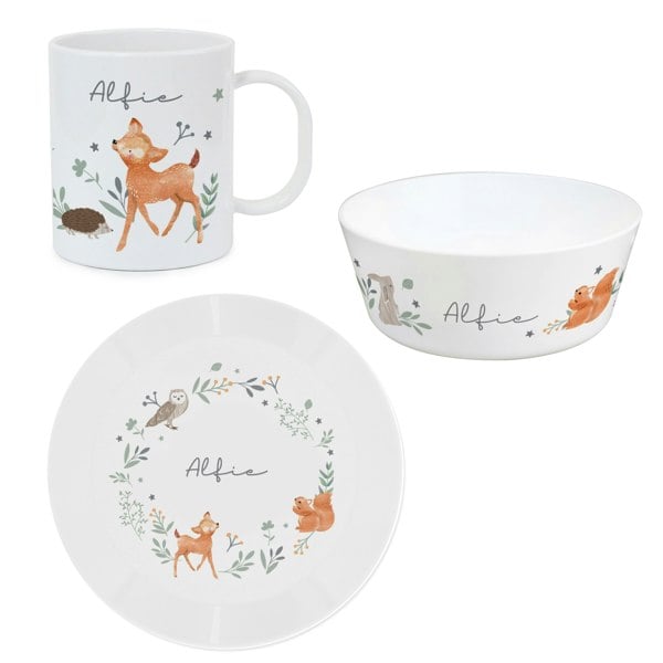 Personalised Memento Company Personalised Woodland Animals Breakfast Set