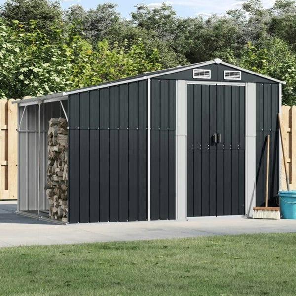 Berkfield Garden Shed Anthracite 277x192.5x179 cm Galvanised Steel