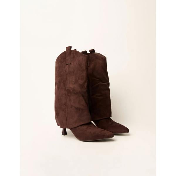 Blue Vanilla Suede Cape Kitten Heel Boots