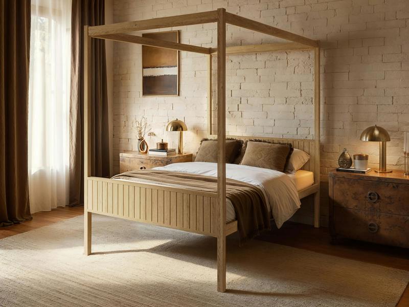 Maddy 4 Poster Bed Natural