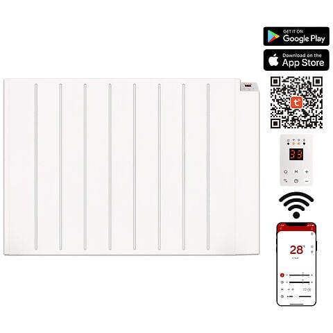 MYLEK Electric Radiator Panel Heater WIFI Smart APP Eco 2000W Bathroom Safe Wall Mounted Timer Thermostat