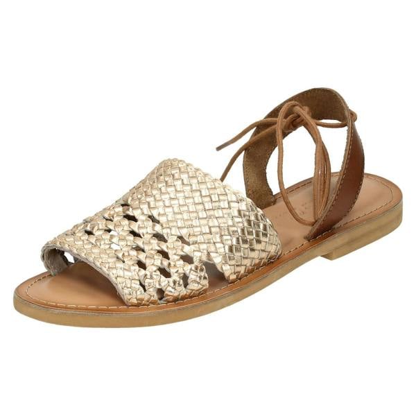 Leather Collection Ladies Leather Collection Flat Weaved Mule Sandals