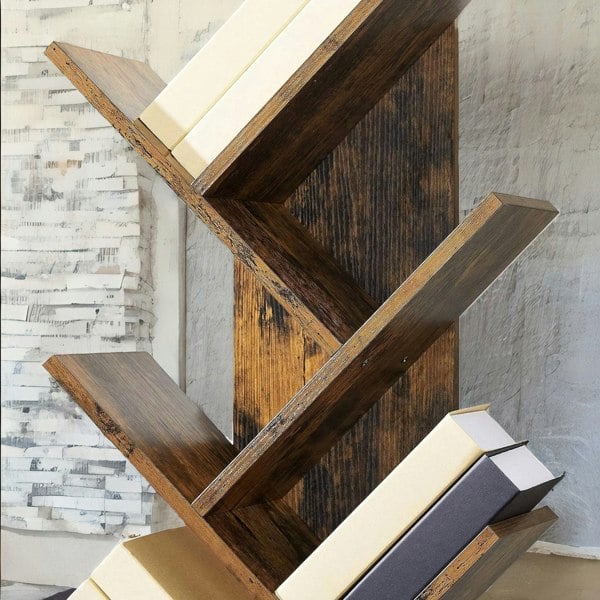 Rafaelo Mobilia Industrial 8 Tier Tree Free-Standing Book Shelf