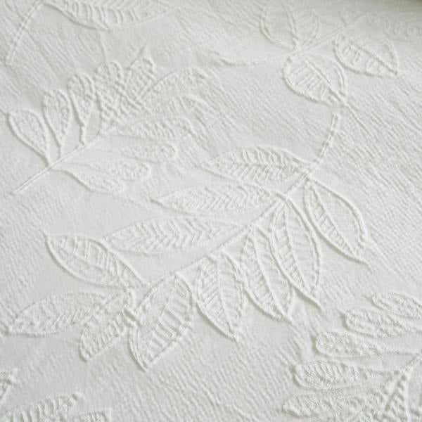 Catherine Lansfield Jacquard Leaves Duvet Cover Set White