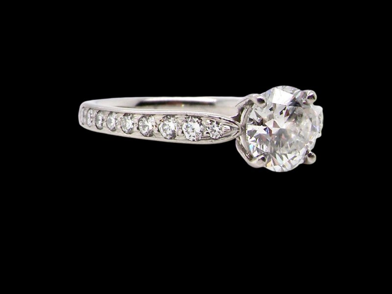 A Tiffany solitaire diamond ring