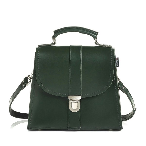 Zatchels Handmade Leather Cross Body Bag - Ivy Green