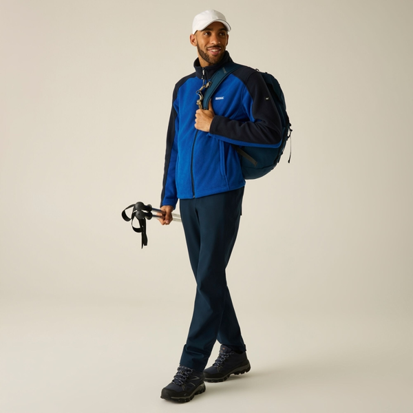 Regatta Great Outdoors Mens Hedman II Two Tone Full Zip Fleece Jacket - Olympian Blue/Navy