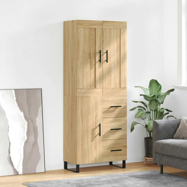 Berkfield Highboard Sonoma Oak 69.5x34x180 cm Engineered Wood