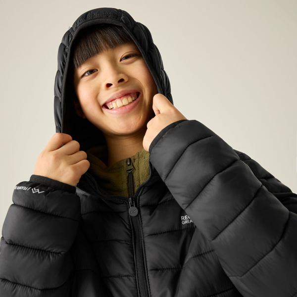 Regatta Boy's Marizion Hooded Padded Jacket - Black