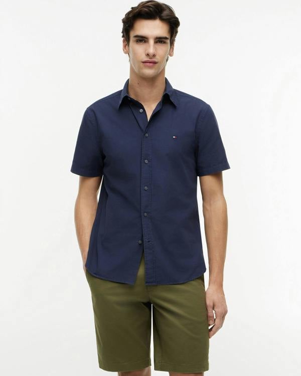 Tommy Hilfiger GMD Poplin Mens Short Sleeve Shirt - Carbon Navy