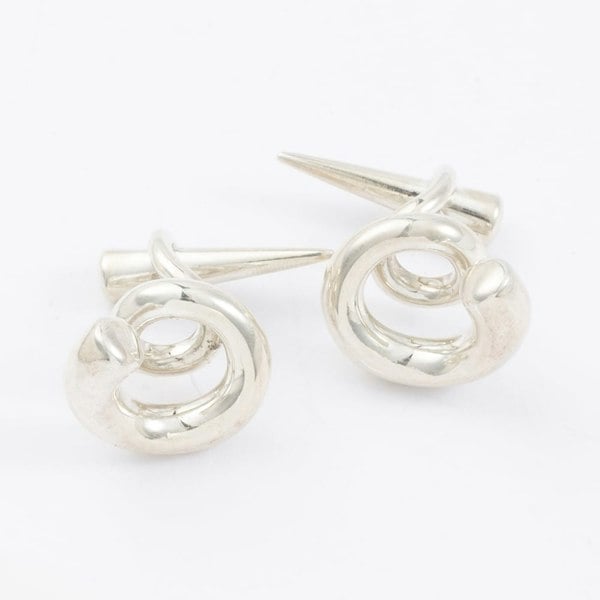 T. H. Baker Silver Circle Cufflinks VOLUTE