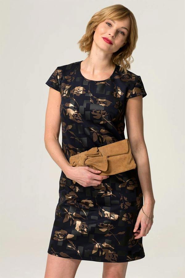 HotSquash Capped Sleeve Floral Shift Dress