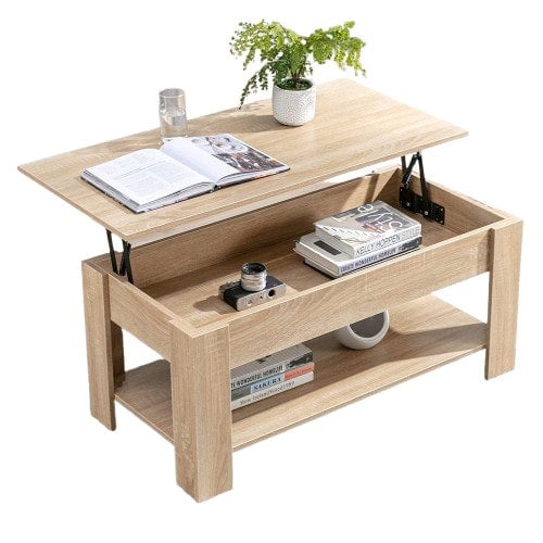Modcraft Lift-Up Wooden Coffee Table with Hidden Storage