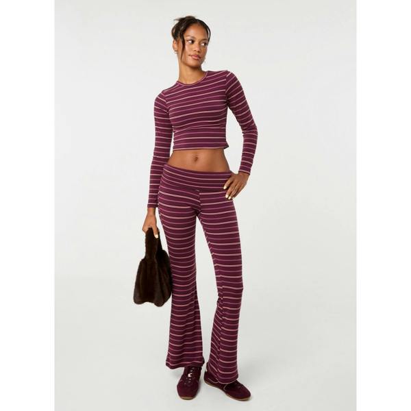Pink Vanilla Stripe Long Sleeves Top