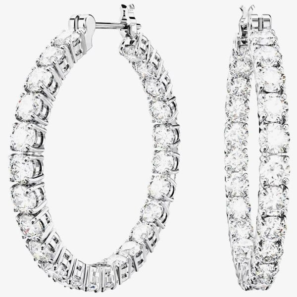 Swarovski Matrix White Cubic Zirconia Hoop Earrings 5647715