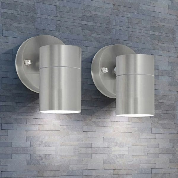 Berkfield Outdoor LED Wall Lights 2 pcs Stainless Steel Downwards