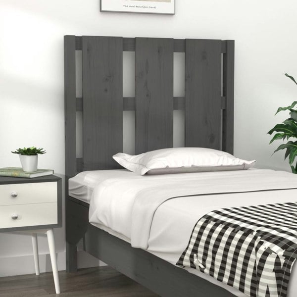 Berkfield Bed Headboard Grey 80.5x4x100 cm Solid Wood Pine