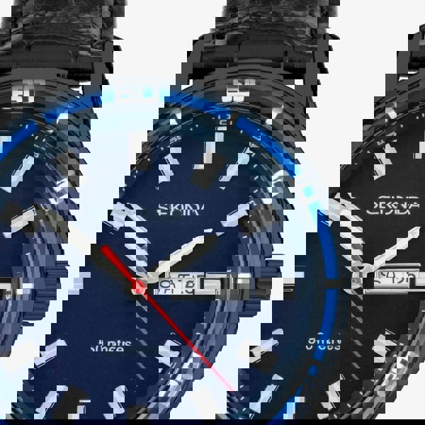 Sekonda Sports Midnight Blue & Black Leather Watch 30205