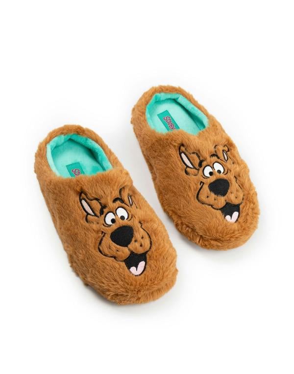 Scooby Doo Unisex Brown Character Face Mule Slippers