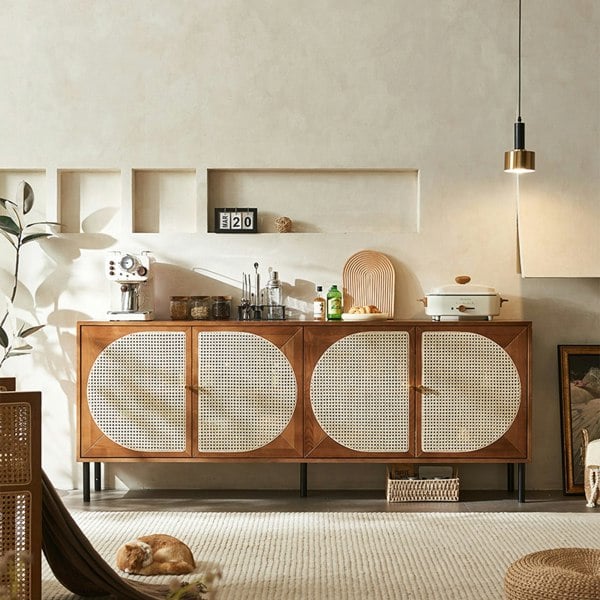 Booker Rattan Sideboard, Solid Wood-Weilai Concept-Weilai Concept