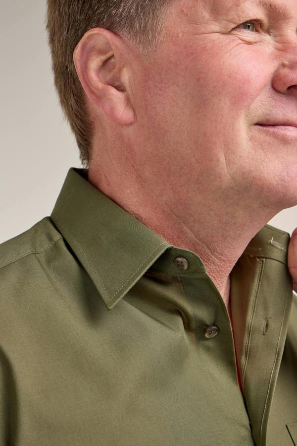 Olive Green Classic Easy Care Long Sleeve Shirt