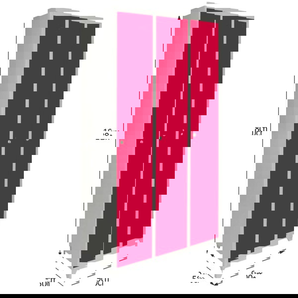 Monstershop Metal Storage Lockers - Three Doors Wide, Red