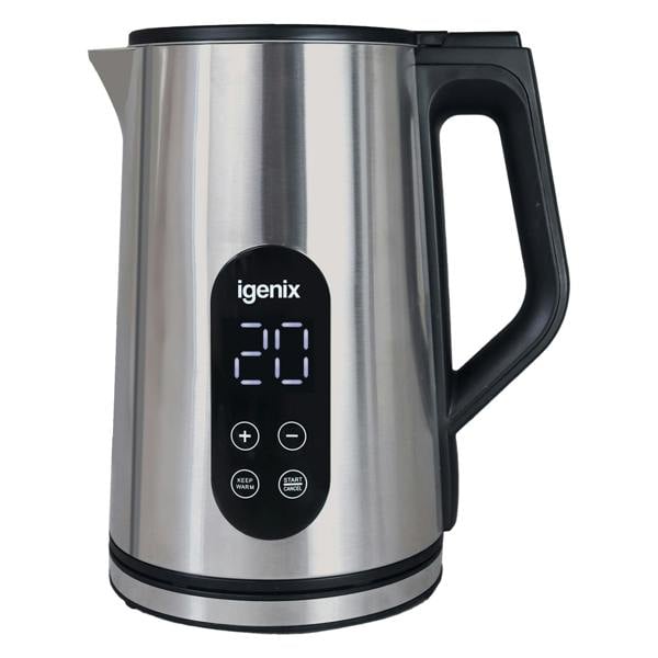 Igenix 3000W 1.5L Digital Jug Kettle, Stainless Steel