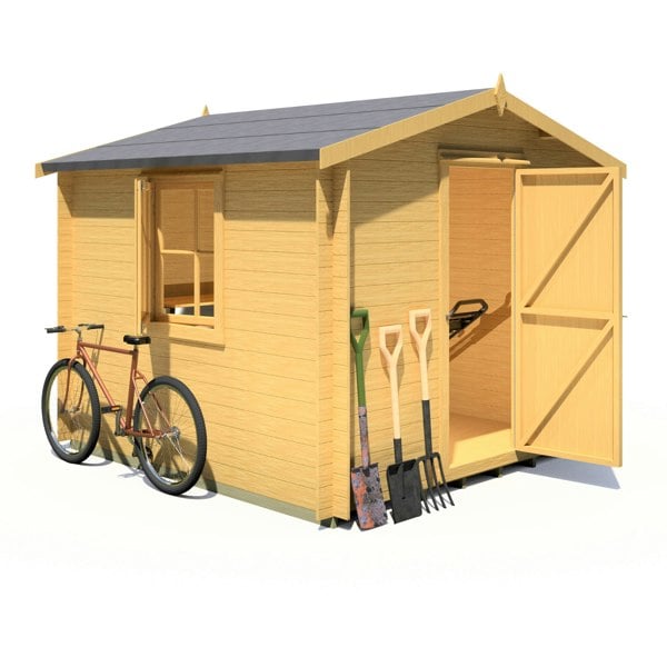 Shire Camelot 9x9 Log Cabin 19mm interlock Cladding - Best Shed
