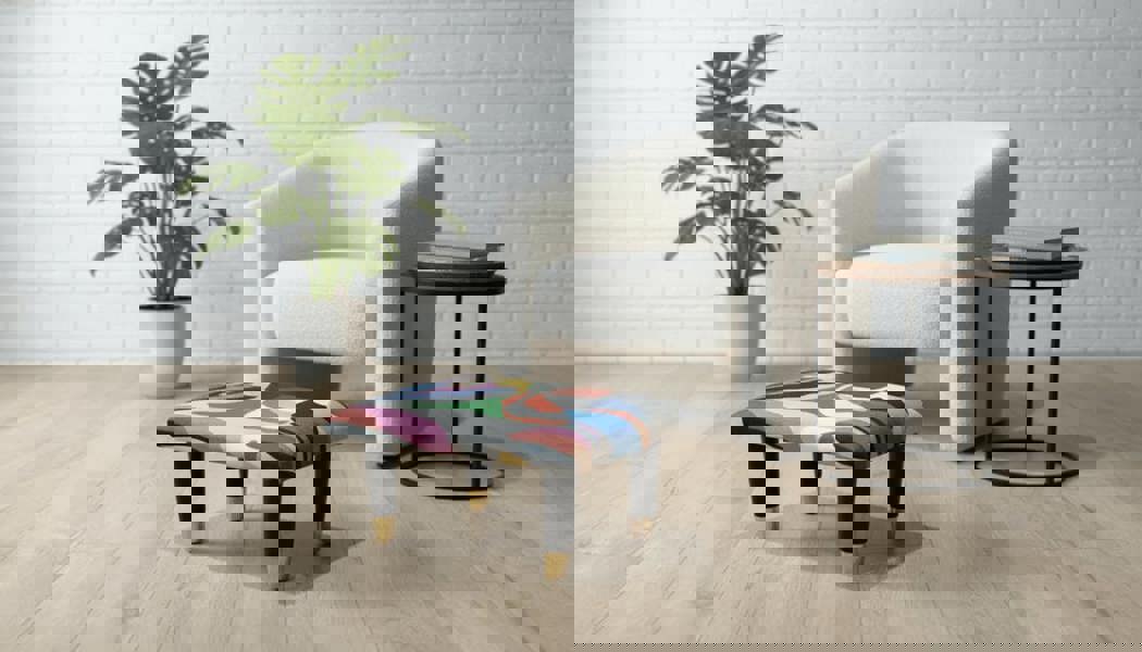 Small Multi - Colour Footrest Pouffe – Handmade Velvet Footstool UK - ISTOOLS