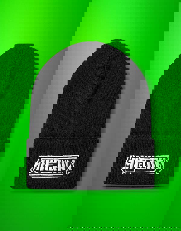 Minecraft Boys Black Logo Beanie Hat (One Size)