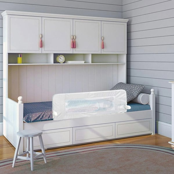 Safetots Extra Wide Bed Rail, White 140cm Wide x 50cm Tall, Toddler Bed Guard For Safety