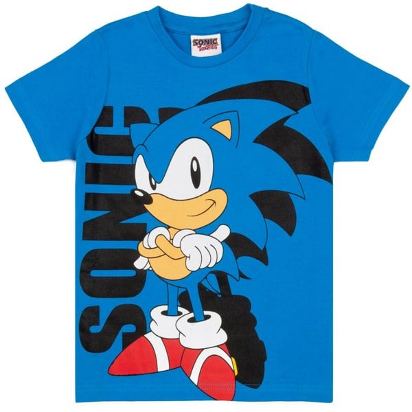Sonic The Hedgehog Boys Cartoon Character T-Shirt - Blue/Black