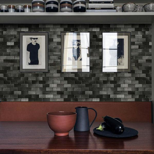 ENER-J Urban Alloy Pattern Peel & Stick Aluminum Tile, Size:300 x 300 x 4 mm (Pack of 4)