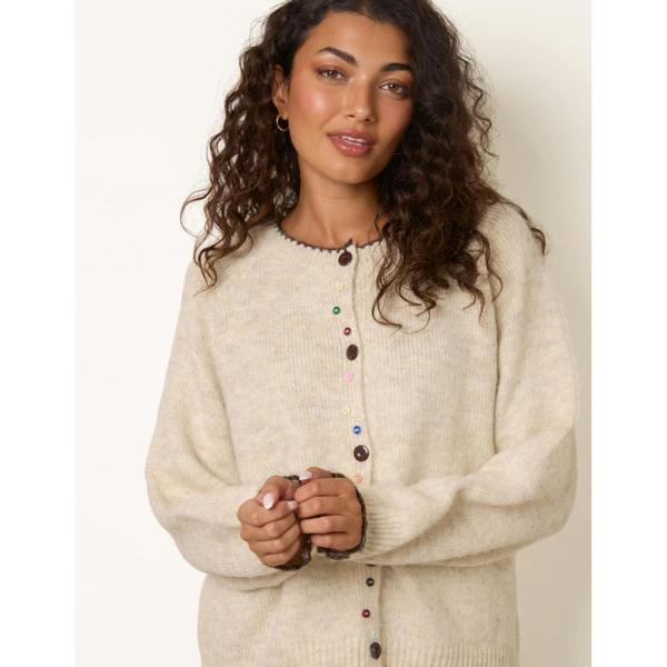 Blue Vanilla Multicoloured Button Cardigan
