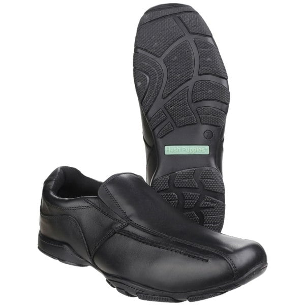 Hush Puppies Bespoke Senior Leather Boys's Black Loafers