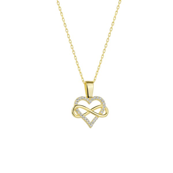 Spero London Infinity Heart Love Sterling Silver Pendant Necklace