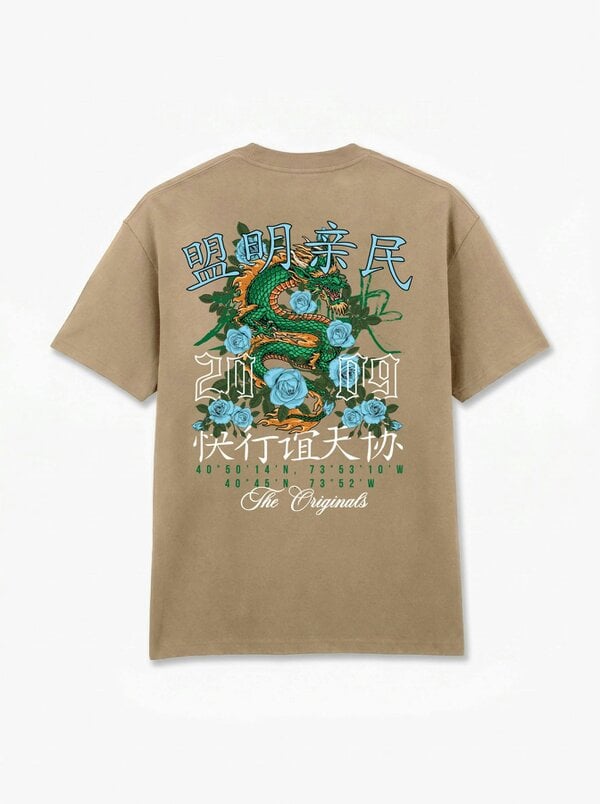 London Attitude Original Creators Dragon Graphic Heavyweight Oversized T-Shirt