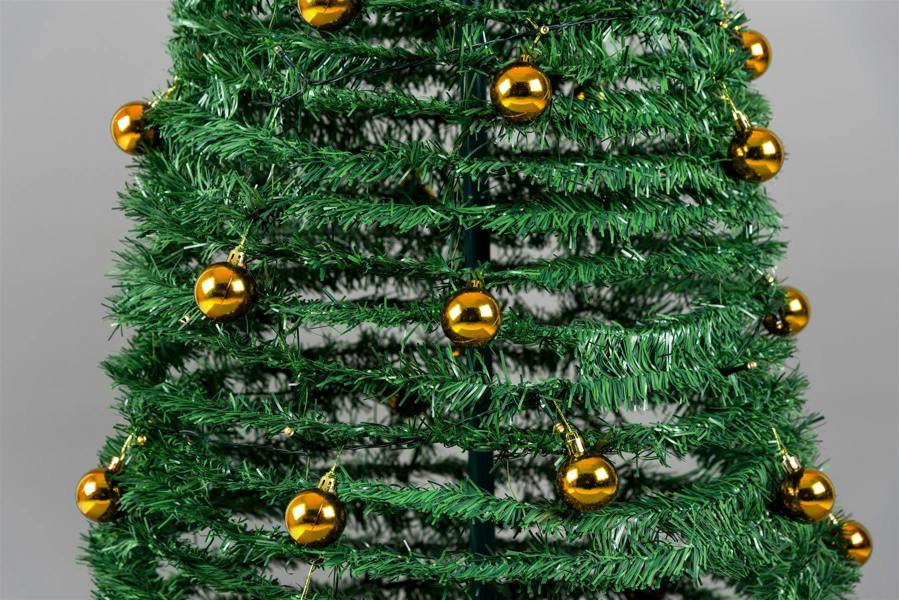 4ft, 5ft and 6ft Pre-Lit Pop-Up Christmas Tree with Warm White LEDs and Gold Baubles image 7