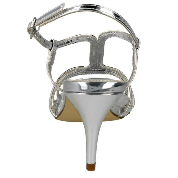 Spot On Ladies Spot On Metallic Strappy Sandals