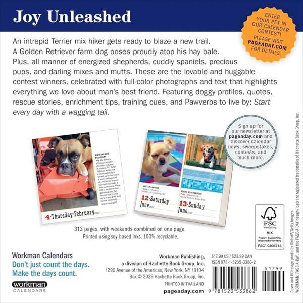 365 Days Of Dogs Desk Calendar 2027, Desk Calendars, Day To View, Dogs, Gift