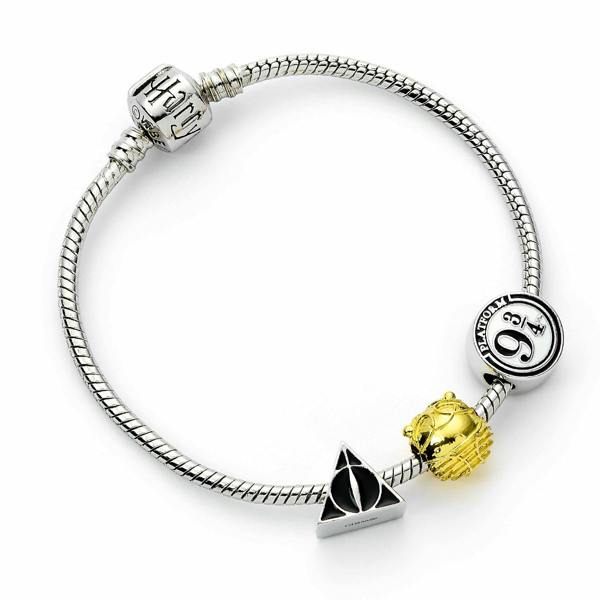 Harry Potter Silver colour Bracelet with Three Bead Charms  Silver